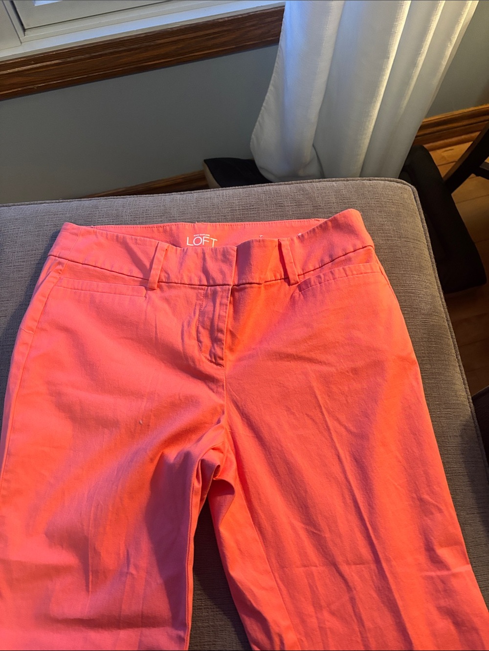 LOFT Coral Pink Cropped Ankle Pants - Picture 2 of 6